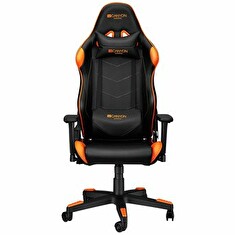 CANYON herní židle Deimos, PU kůže, kovový rám, 90-165°, 3D opěrka, plynový zdvih třídy 4, černo-oranžová