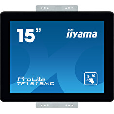 iiyama ProLite TF1515MC-B2 - LED monitor - 15" (15" zobrazitelný) - open frame - dotykový displej - 1024 x 768 - TN - 350 cd/m2 - 800:1 - 8 ms - HDMI, VGA, DisplayPort - černá
