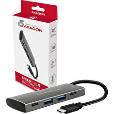 AXAGON HMC-4G2, USB 3.2 Gen 2 10 Gb/s hub, porty 2x USB-A, 2x USB-C, kabel USB-C 13cm