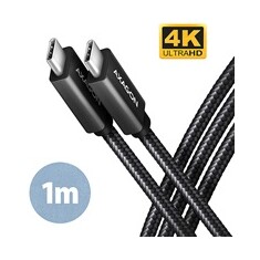 AXAGON BUCM32-CM10AB, SPEED+ kabel USB-C <-> USB-C, 1m, USB 20Gbps, PD 100W 5A, 4K HD, ALU, oplet, černý