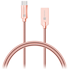 CONNECT IT Wirez Steel Knight USB-C (Type C) - USB-A, metallic rose-gold, 2,1A, 1 m