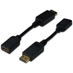 ASSMANN Displayport 1.1a Adapter Cable DP M (plug)/HDMI A F(jack) 0,15m black