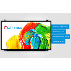 OPTIMA LCD displej N156B6-L0B Rev.C3 15.6" 1366x768 40PIN Tlustý Matný