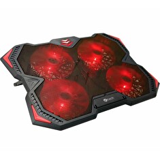 Chladící podložka C-TECH Zefyros (GCP-01R), casual gaming, 17,3", červené podsvícení, regulace otáče