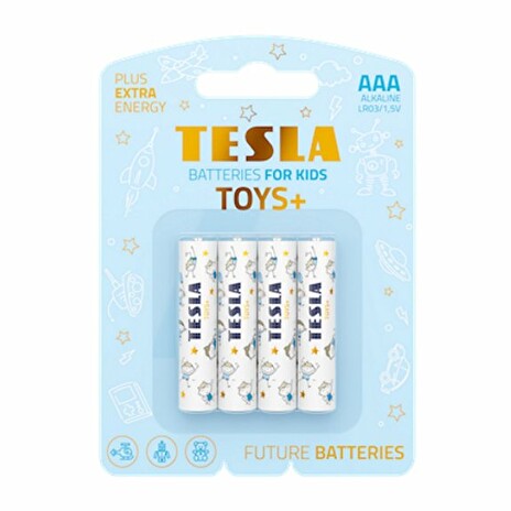 TESLA TOYS+ BOY alkalická baterie AAA (LR03, mikrotužková, blister) 4 ks